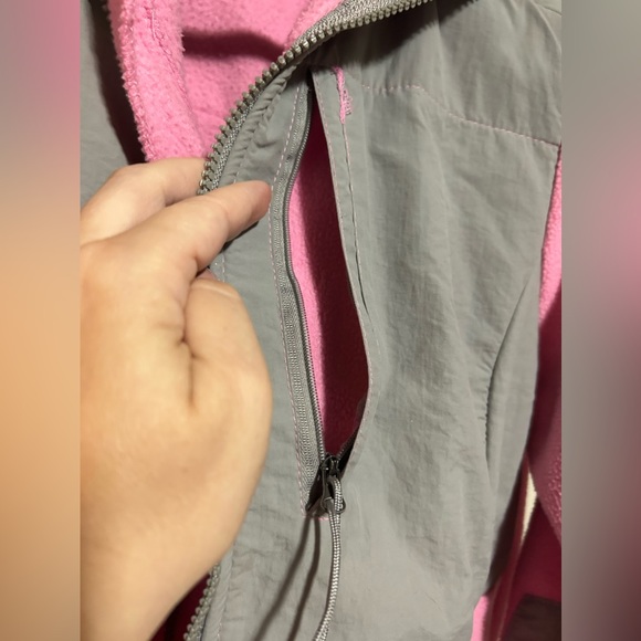 Mountain Fog zip up pink and grey fleece jacket w/ pockets- size l - Picture 8 of 12